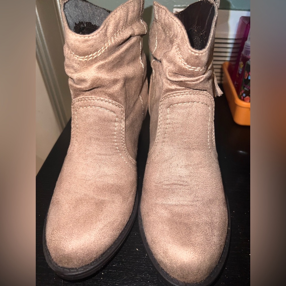 Soda tan booties.